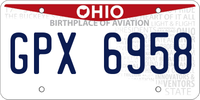 OH license plate GPX6958