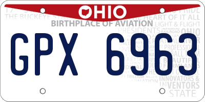 OH license plate GPX6963