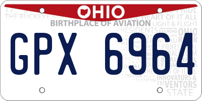 OH license plate GPX6964