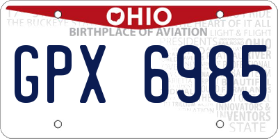 OH license plate GPX6985