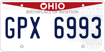 OH license plate GPX6993
