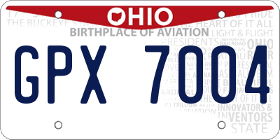 OH license plate GPX7004