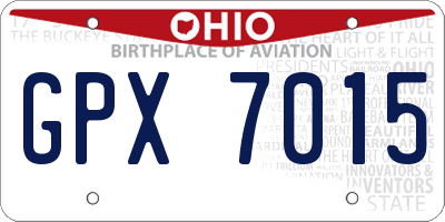 OH license plate GPX7015