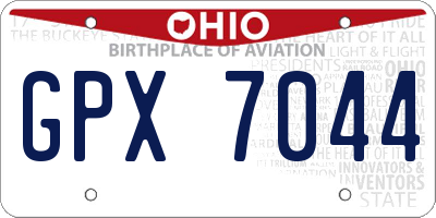 OH license plate GPX7044