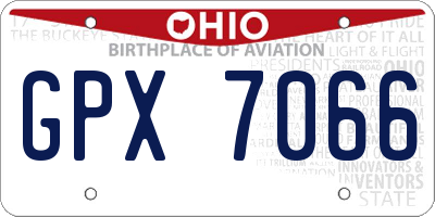 OH license plate GPX7066