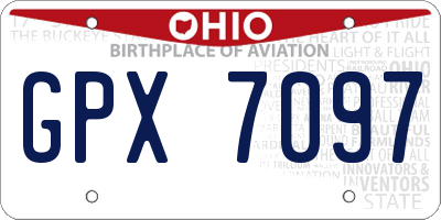 OH license plate GPX7097