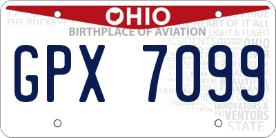OH license plate GPX7099