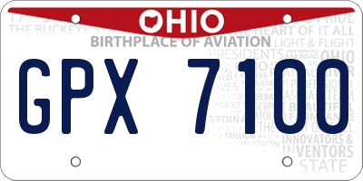 OH license plate GPX7100
