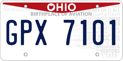OH license plate GPX7101