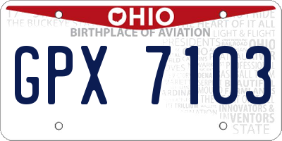 OH license plate GPX7103