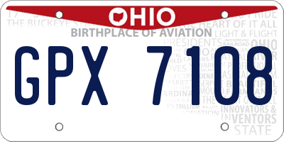 OH license plate GPX7108