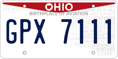 OH license plate GPX7111