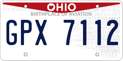 OH license plate GPX7112