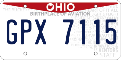 OH license plate GPX7115