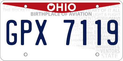 OH license plate GPX7119