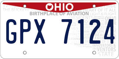 OH license plate GPX7124