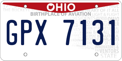 OH license plate GPX7131