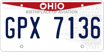OH license plate GPX7136