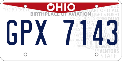 OH license plate GPX7143