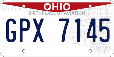 OH license plate GPX7145