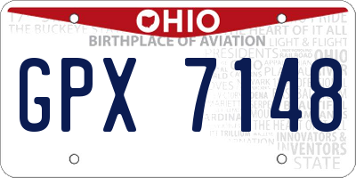 OH license plate GPX7148