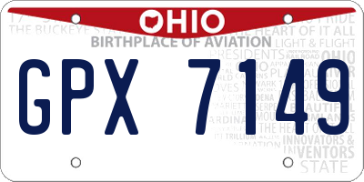 OH license plate GPX7149