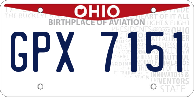 OH license plate GPX7151