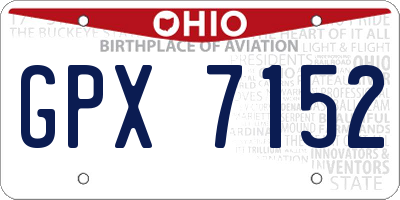 OH license plate GPX7152