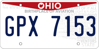 OH license plate GPX7153