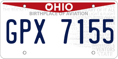 OH license plate GPX7155
