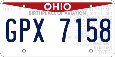 OH license plate GPX7158