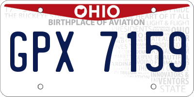 OH license plate GPX7159