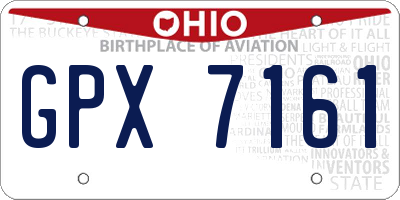 OH license plate GPX7161