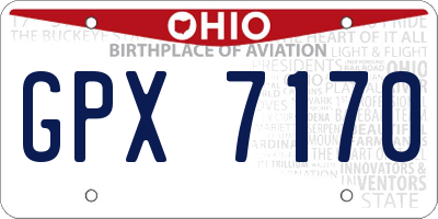 OH license plate GPX7170