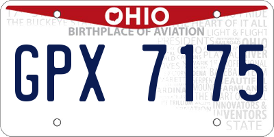 OH license plate GPX7175