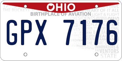 OH license plate GPX7176