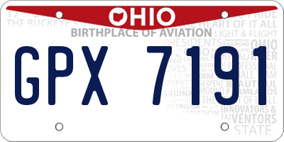 OH license plate GPX7191