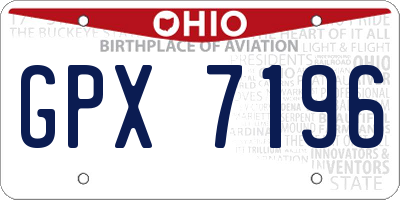 OH license plate GPX7196