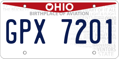 OH license plate GPX7201