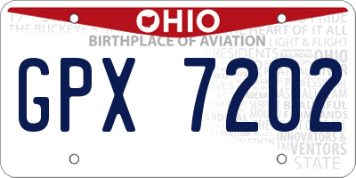 OH license plate GPX7202