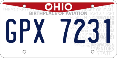 OH license plate GPX7231