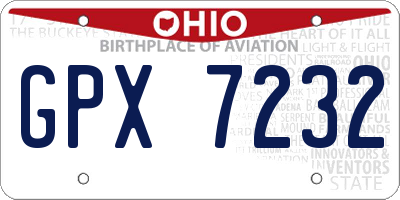OH license plate GPX7232