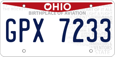 OH license plate GPX7233
