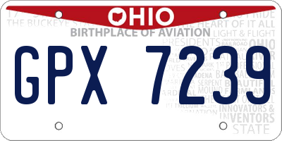 OH license plate GPX7239