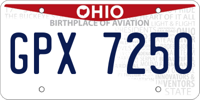 OH license plate GPX7250