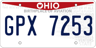 OH license plate GPX7253