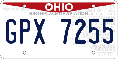 OH license plate GPX7255