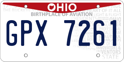 OH license plate GPX7261