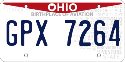 OH license plate GPX7264