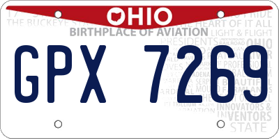 OH license plate GPX7269